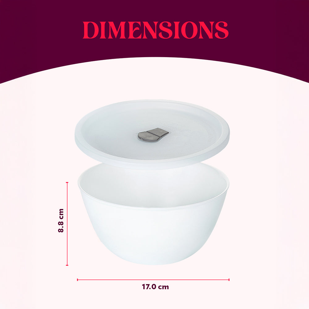 Larah by Borosil Green Leaves 4 pc Mixing Bowl, 1 L x 2