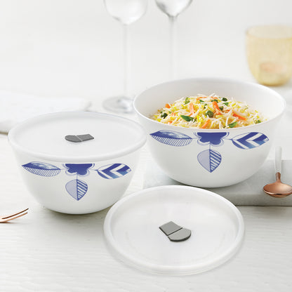 Larah by Borosil Morning Glory 4 pc Mixing Bowl, 1 .5 L + 750 ml