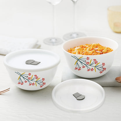 Larah Red Bud 4 pc Mixing Bowl, 500 ml x 2