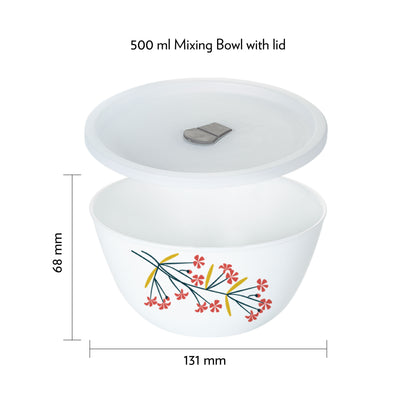 Larah Red Bud 4 pc Mixing Bowl, 500 ml x 2