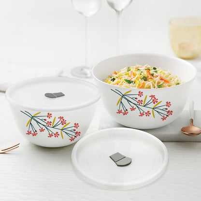 Larah Red Bud 4 pc Mixing Bowl, 1 .5 L + 750 ml