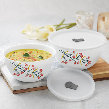Larah Red Bud 4 pc Mixing Bowl, 1 L + 1.5 L