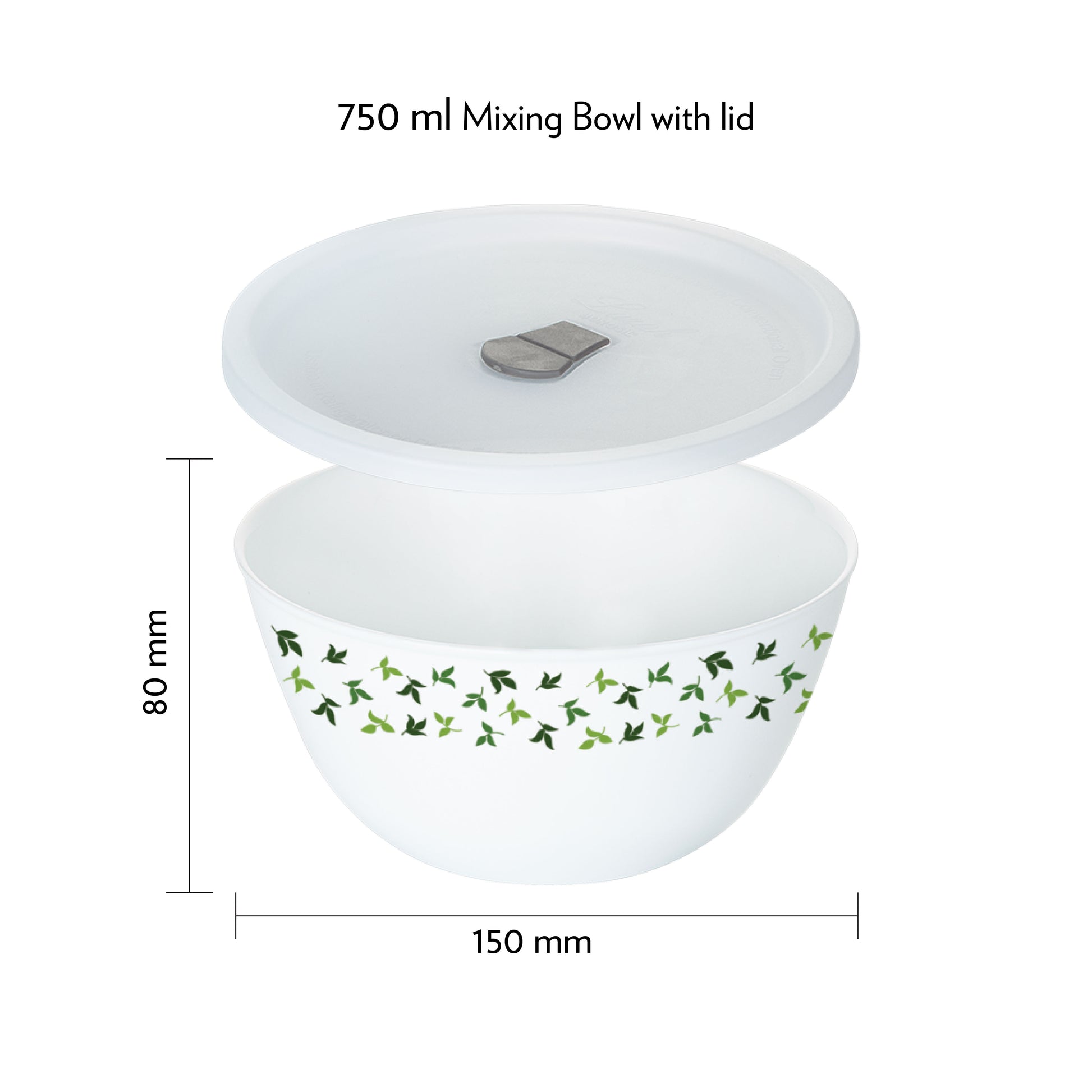 Larah by Borosil Sage 4 pc Mixing Bowl, 750 ml x 2