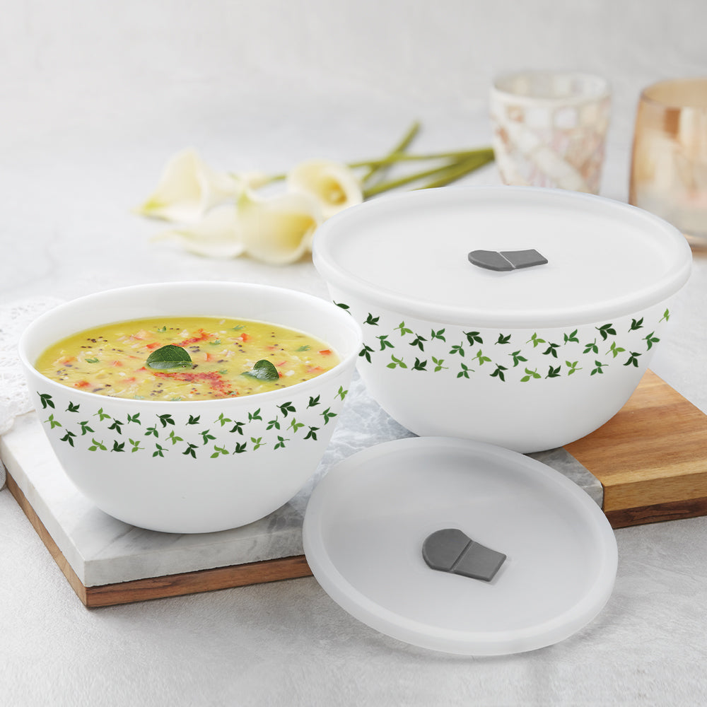 Larah by Borosil Sage 4 pc Mixing Bowl, 1 L + 1.5 L