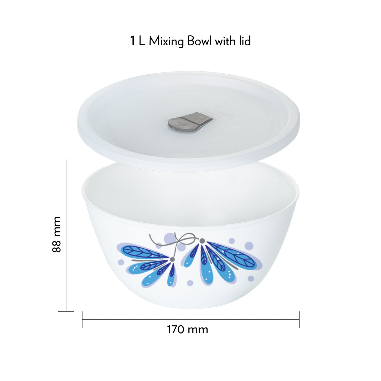 Larah by Borosil Twilight 4 pc Mixing Bowl, 1 L x 2