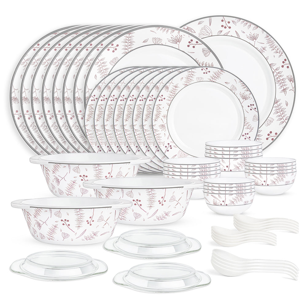 Larah By Borosil Grandeur Dinner Set, 51 pc