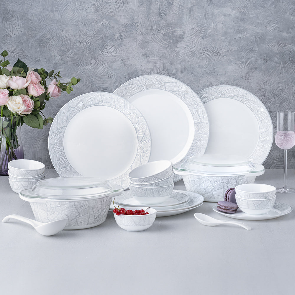 Larah By Borosil Ivy Dinner Set, 51 pc