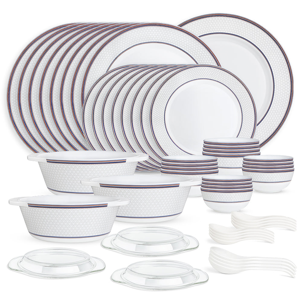Larah By Borosil Starlight Dinner Set, 51 pc