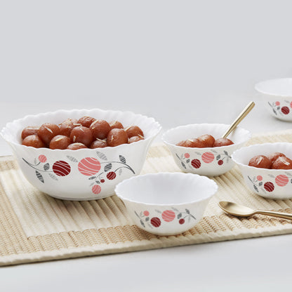 Larah by Borosil Dahlia 5 pc Pudding Set