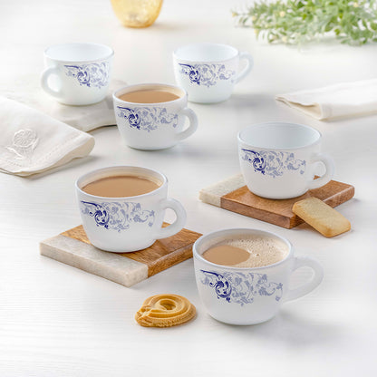Larah By Borosil Blue Eve Cup Set 140 ml x 6