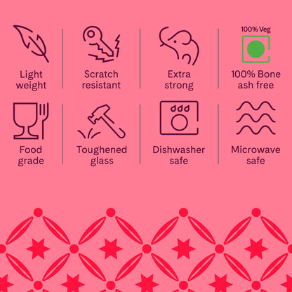 Larah by Borosil Stardust 6 pc Dinner Set 6 pc Set: Serves 6