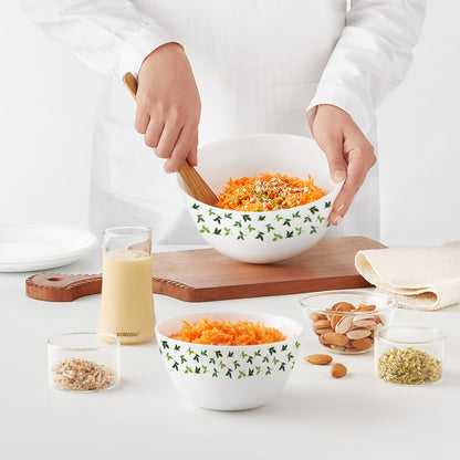 Larah by Borosil Sage 4 pc Mixing Bowl, 500 ml + 1 L + 1.5 L