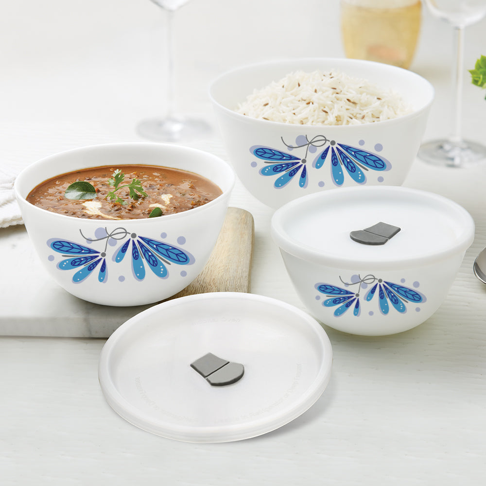 Larah by Borosil Twilight 4 pc Mixing Bowl, 1 L + 750 ml + 500 ml