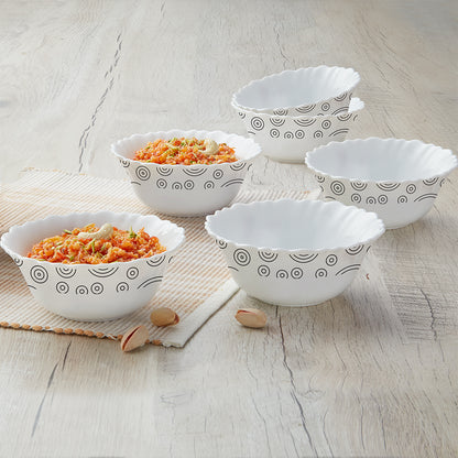 Larah by Borosil Spiral 6 pc Veg Bowl 6 pc Set
