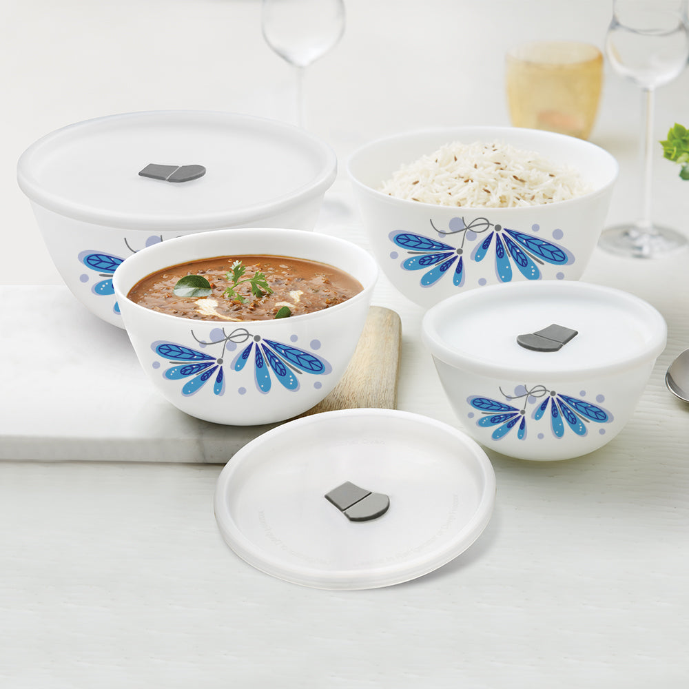 Larah by Borosil Twilight 4 pc Mixing Bowl, 500 ml + 750 ml + 1 L + 1.5 L