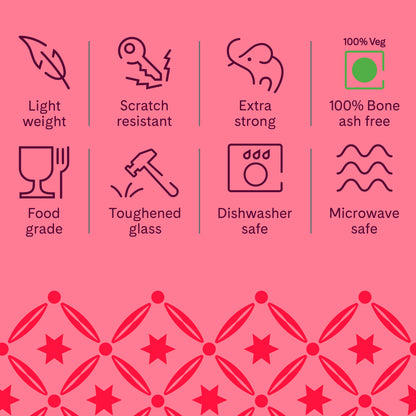 Larah by Borosil, Marina Blue Dinner Set 10 pc Set: Serves 4 (Option 2)