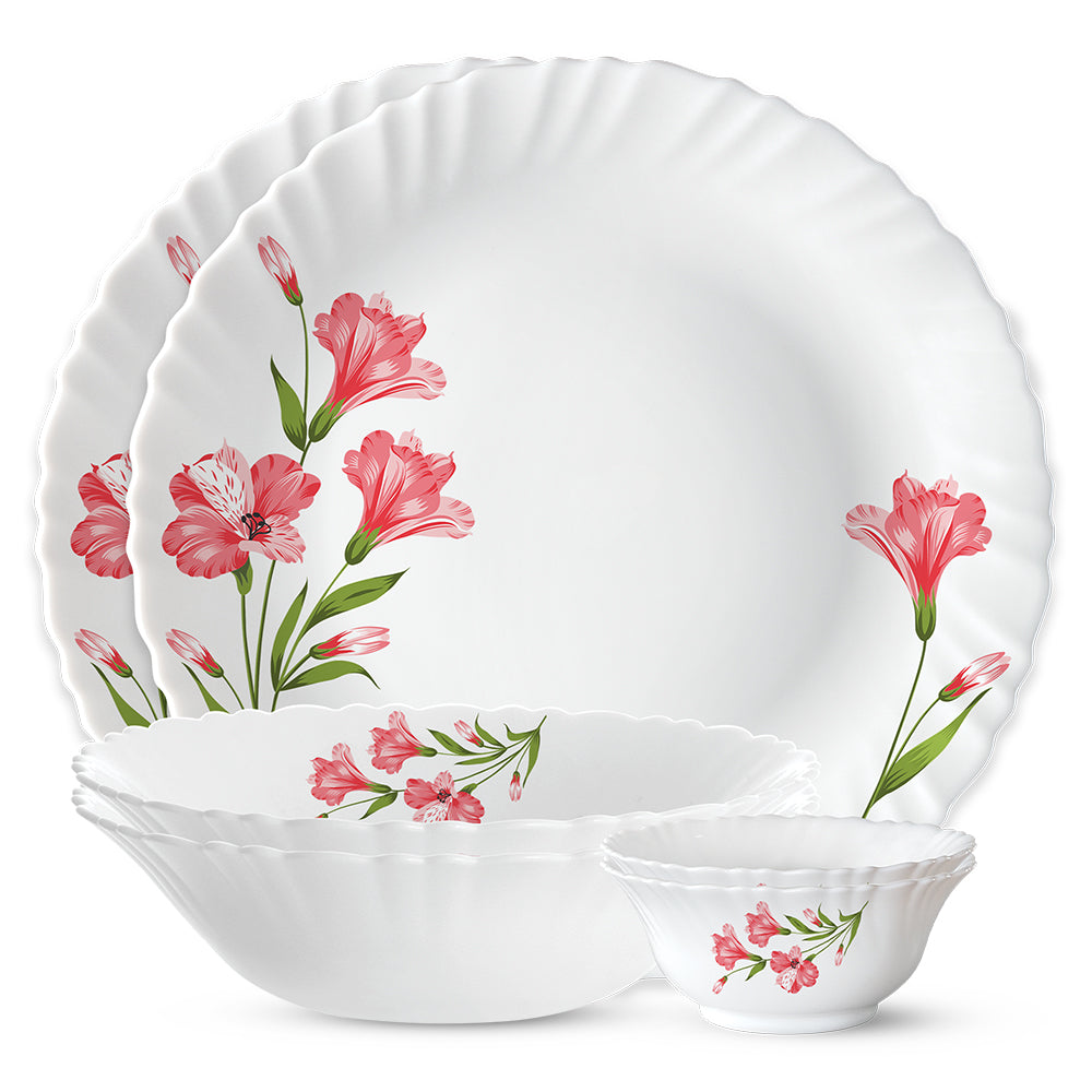 Larah by Borosil, Marina Peach Dinner Set, 6 pc