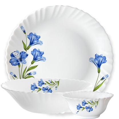 Larah by Borosil, Marina Blue Dinner Set 6 pc Set: Serves 2 (Option 2)