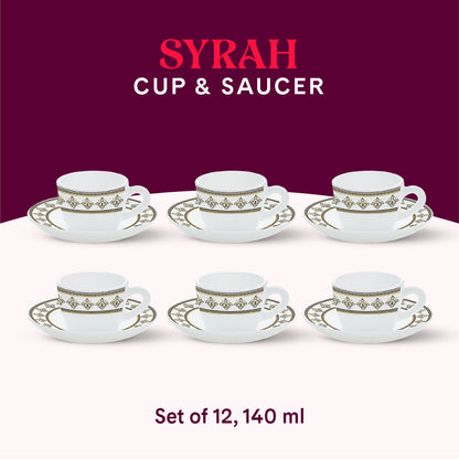 Larah Syrah Cup n Saucer Set, 220ml x 12