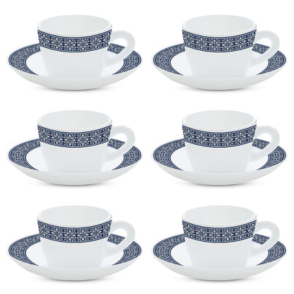Larah By Borosil Taj Cup n Saucer Set 140 ml x 12