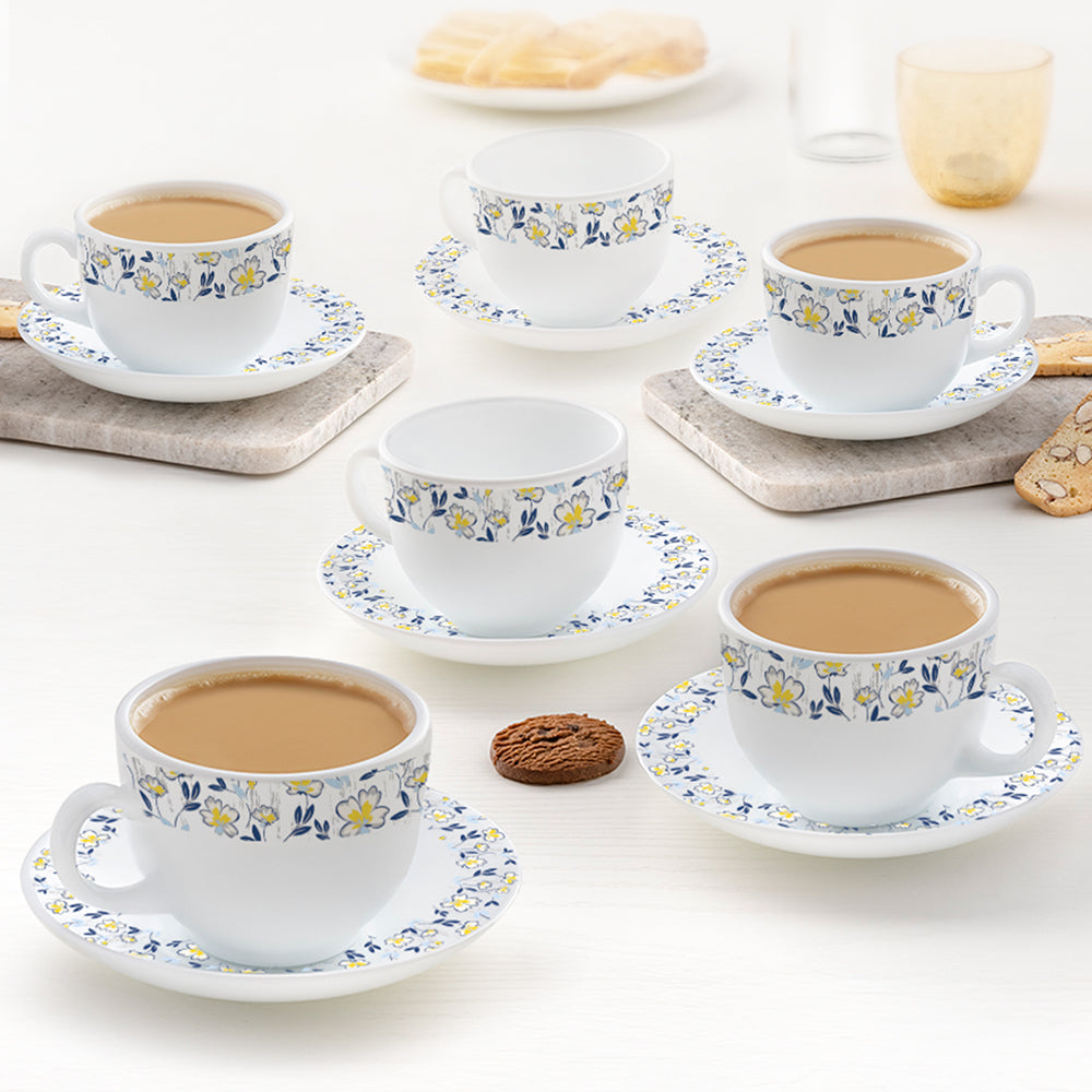 Larah By Borosil Amara Blue Cup n Saucer Set