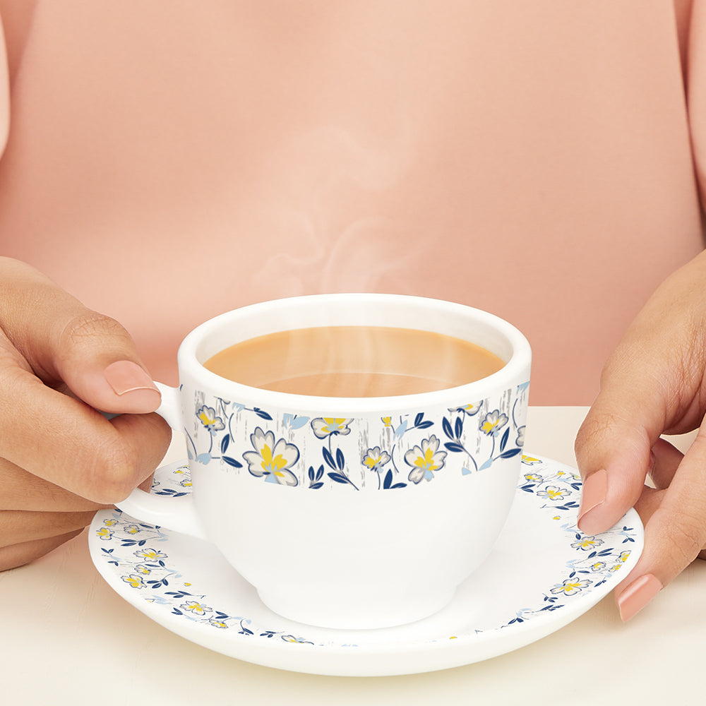 Larah By Borosil Amara Blue Cup n Saucer Set