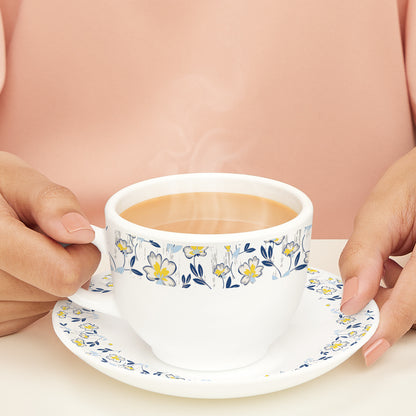 Larah By Borosil Amara Blue Cup n Saucer Set