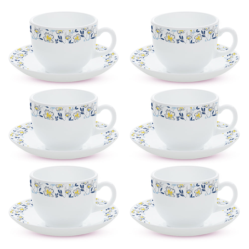 Larah By Borosil Amara Blue Cup n Saucer Set
