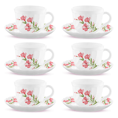 Larah By Borosil Marina Peach Cup n Saucer Set