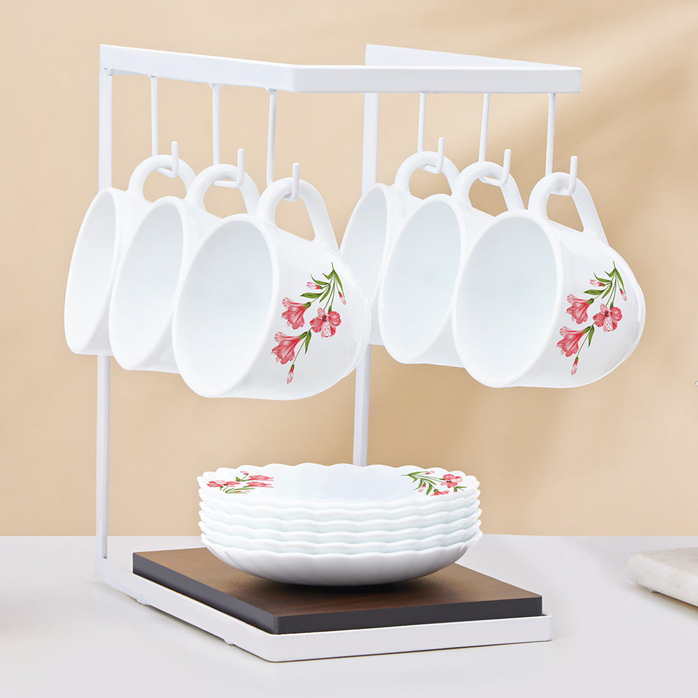 Larah By Borosil Marina Peach Cup n Saucer Set