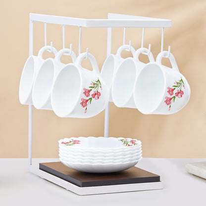 Larah By Borosil Marina Peach Cup n Saucer Set