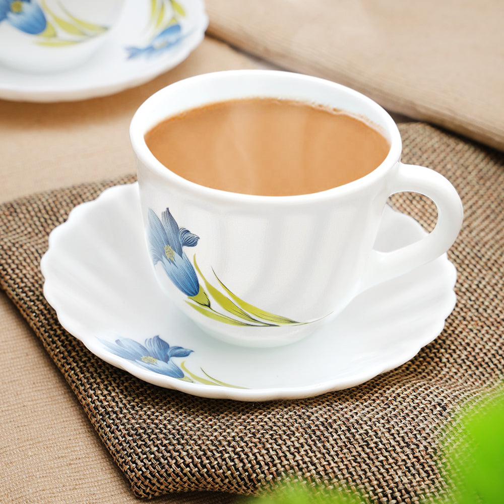 Larah by Borosil Nina Cup n Saucer Set 220 ml x 12