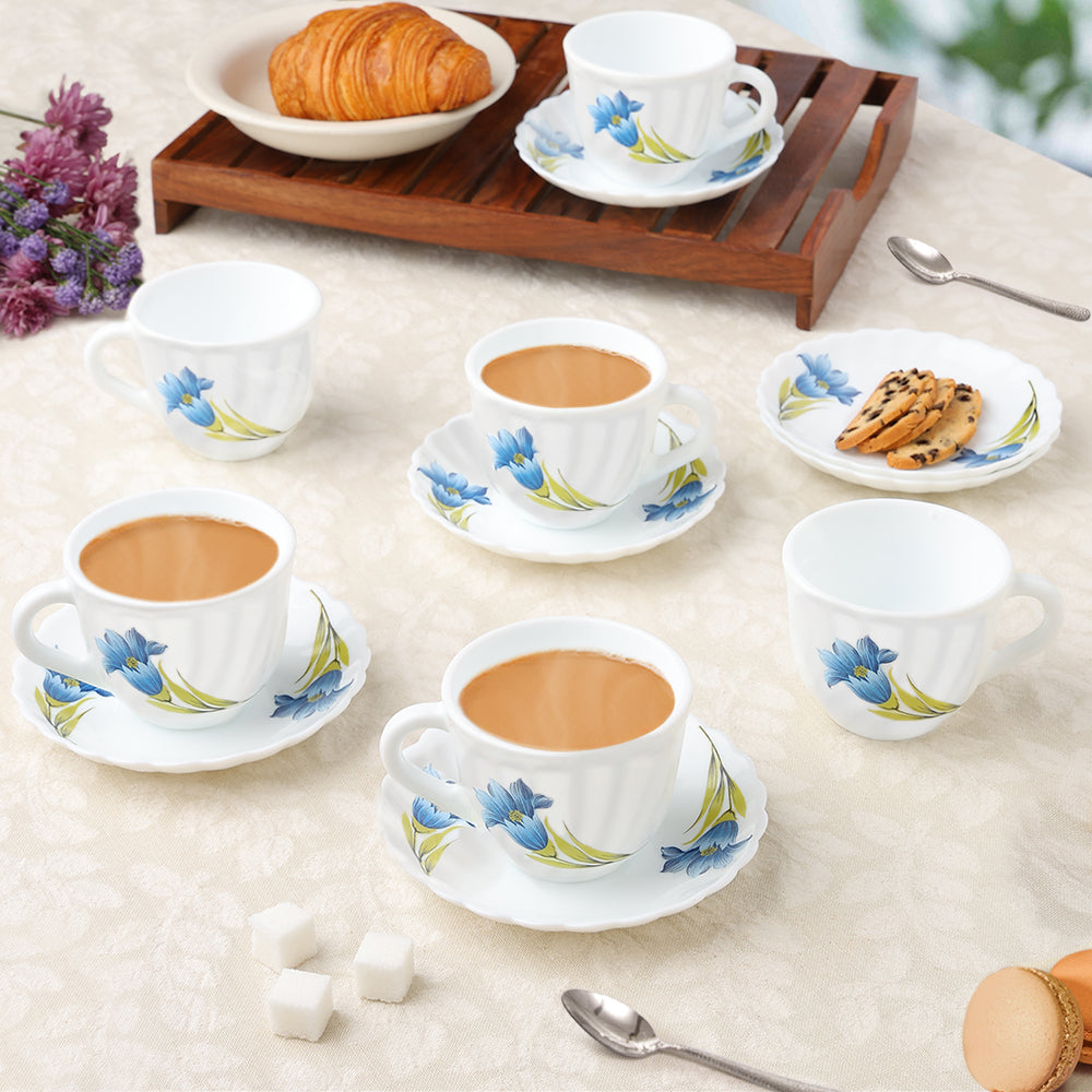 Larah by Borosil Nina Cup n Saucer Set, 220ml x 12