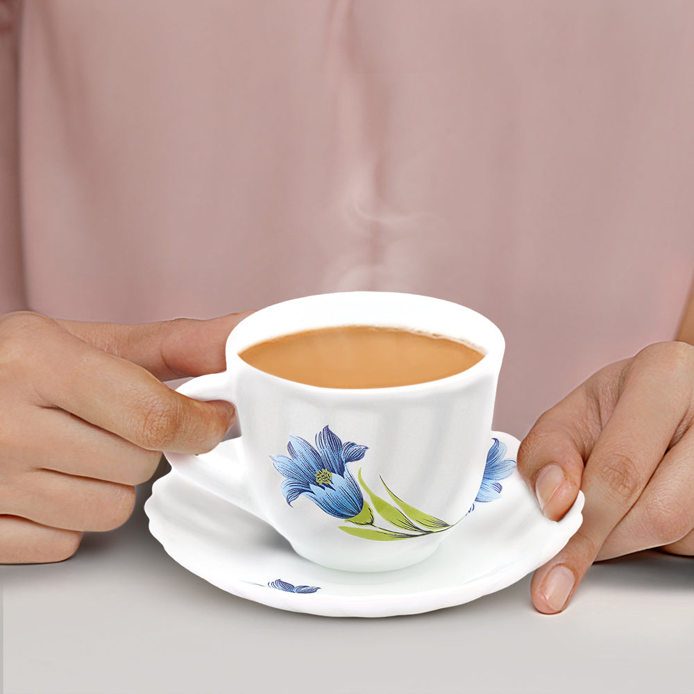 Larah by Borosil Nina Cup n Saucer Set 220 ml x 12