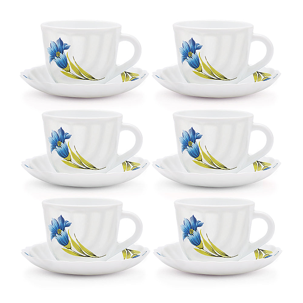 Larah by Borosil Nina Cup n Saucer Set 220 ml x 12