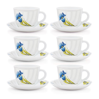 Larah by Borosil Nina Cup n Saucer Set 220 ml x 12