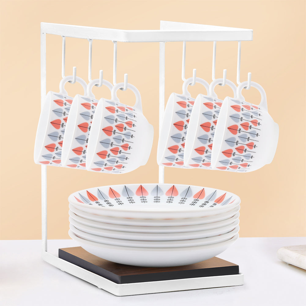 Larah by Borosil Regency Cup n Saucers Set 220 ml x 12