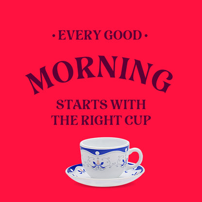 Larah by Borosil Royal Blue Cup n Saucer Set 220 ml x 12