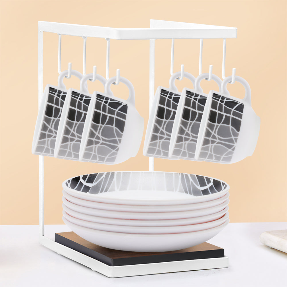 Larah by Borosil Sitara Cup n Saucers Set 220 ml x 12