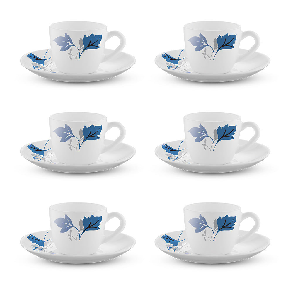 Larah by Borosil Ageria Cup n Saucer Set 90 ml x 12
