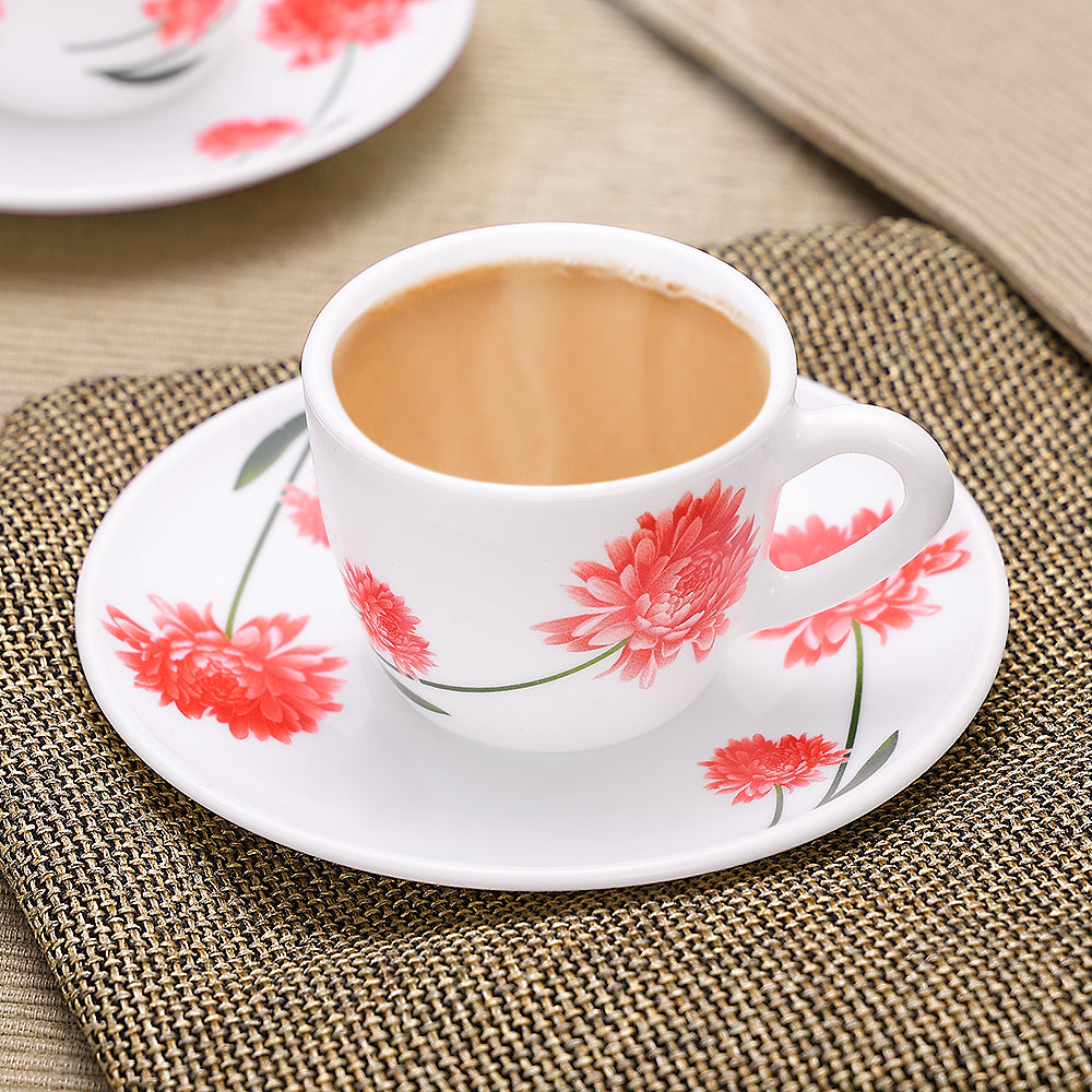 Larah by Borosil Belle Cup n Saucer Set 90 ml x 12