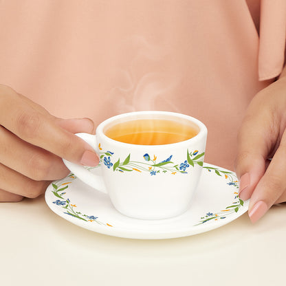Larah by Borosil Cripper Cup n Saucer Set 90 ml x 12