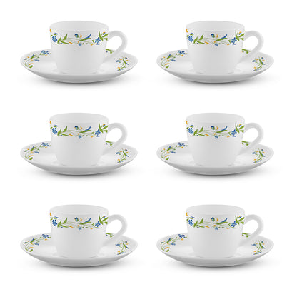 Larah by Borosil Cripper Cup n Saucer Set 90 ml x 12