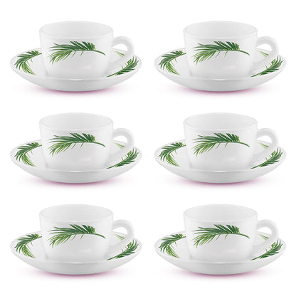 Larah by Borosil Crescent Cup n Saucer Set 90 ml x 12