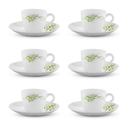 Larah by Borosil Erba Cup n Saucer Set 90 ml x 12
