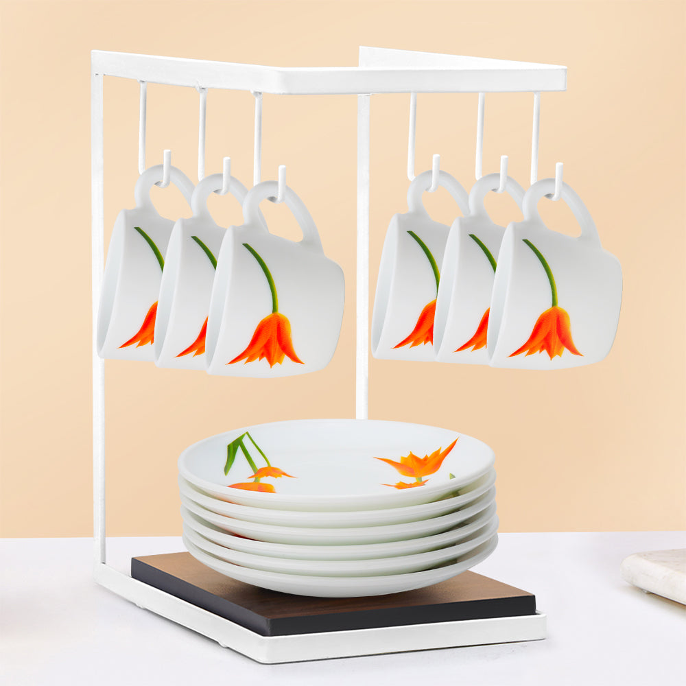 Larah by Borosil Firefly Cup n Saucer Set 90 ml x 12