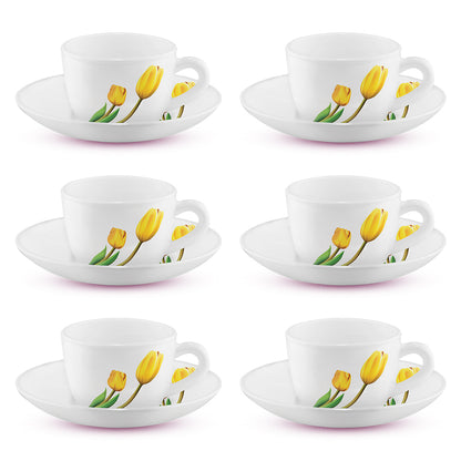 Larah by Borosil Lyana Cup n Saucer Set 90 ml x 12