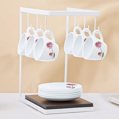 Larah by Borosil Nargis Cup n Saucer Set 90 ml x 12