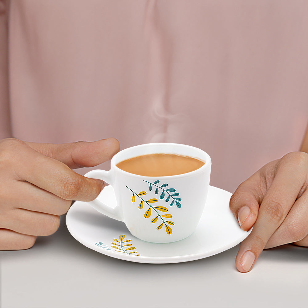 Larah by Borosil Niva Cup n Saucer Set 90 ml x 12