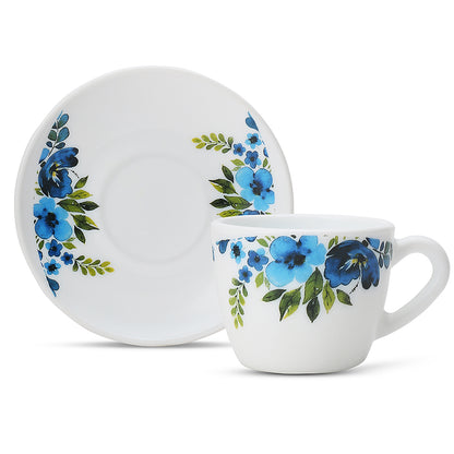 Larah by Borosil Pansy Cup n Saucer Set 90 ml x 12